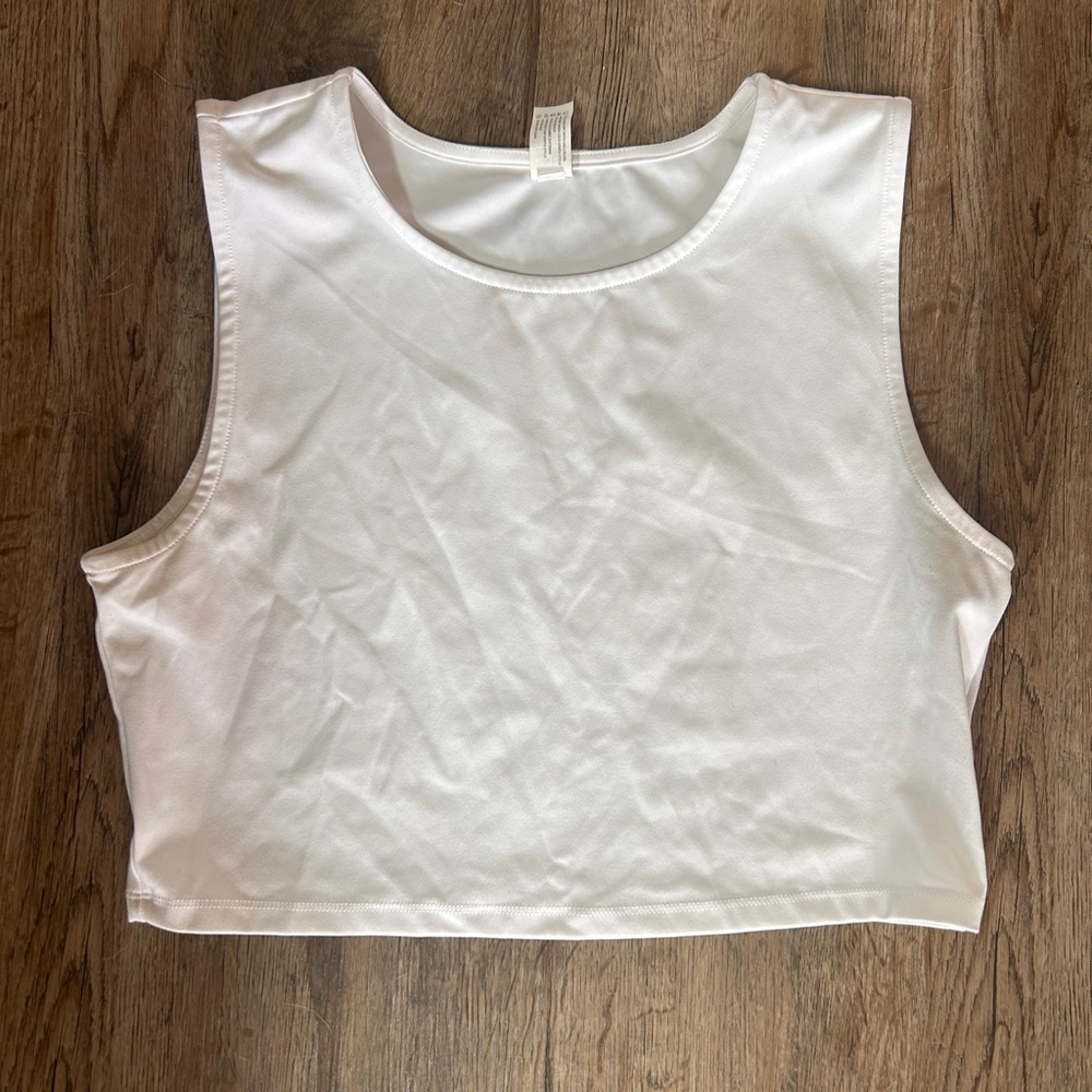 Yogalicious White Sleeveless Crop Tank Top